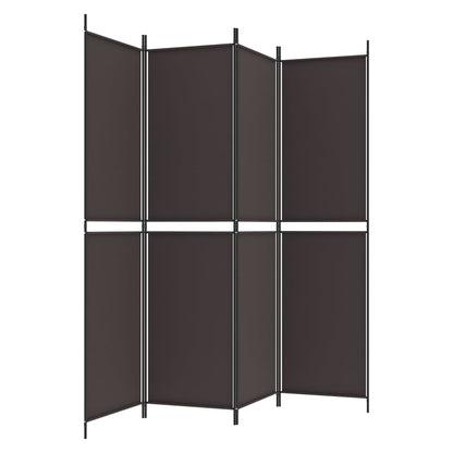 vidaXL 4-tlg. Paravent Braun 200x200 cm Stoff