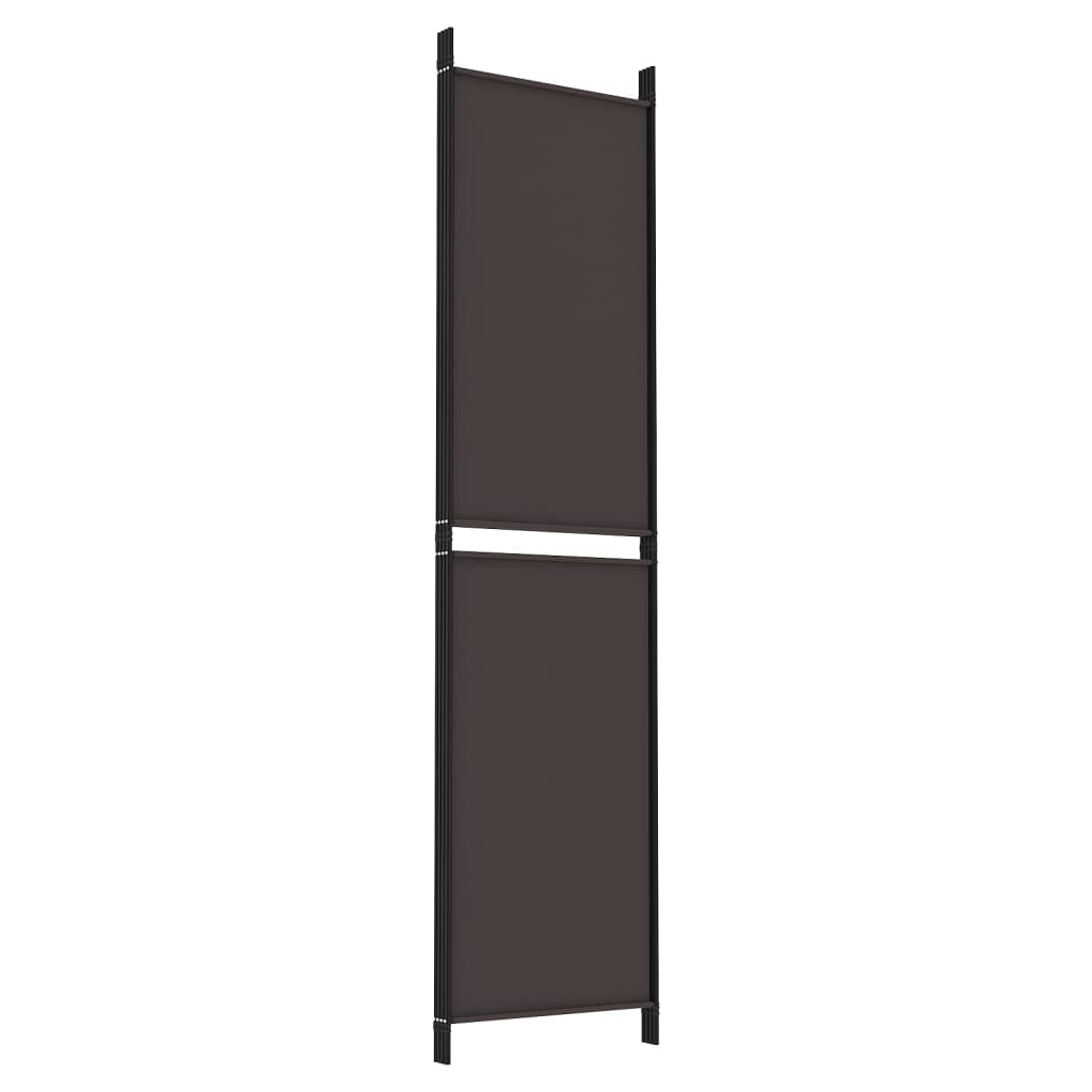 vidaXL 4-tlg. Paravent Braun 200x200 cm Stoff