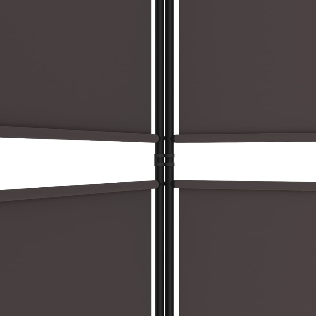 vidaXL 4-tlg. Paravent Braun 200x200 cm Stoff