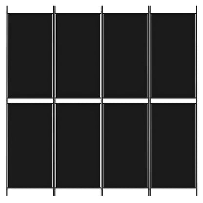 vidaXL 4-tlg. Paravent Schwarz 200x200 cm Stoff