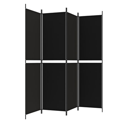 vidaXL 4-tlg. Paravent Schwarz 200x200 cm Stoff