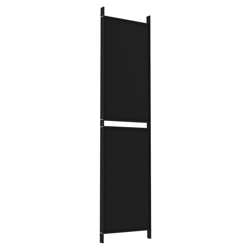 vidaXL 4-tlg. Paravent Schwarz 200x200 cm Stoff