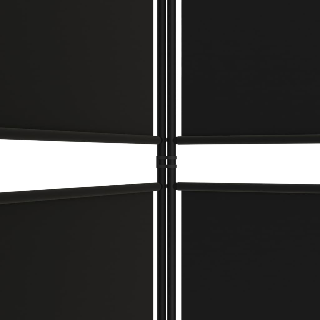 vidaXL 4-tlg. Paravent Schwarz 200x200 cm Stoff
