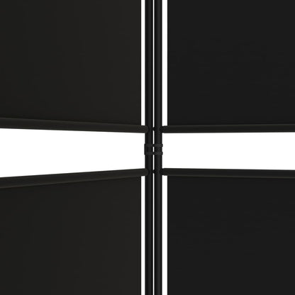 vidaXL 4-tlg. Paravent Schwarz 200x200 cm Stoff