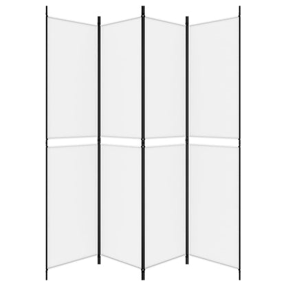 vidaXL 4-tlg. Paravent Weiß 200x220 cm Stoff
