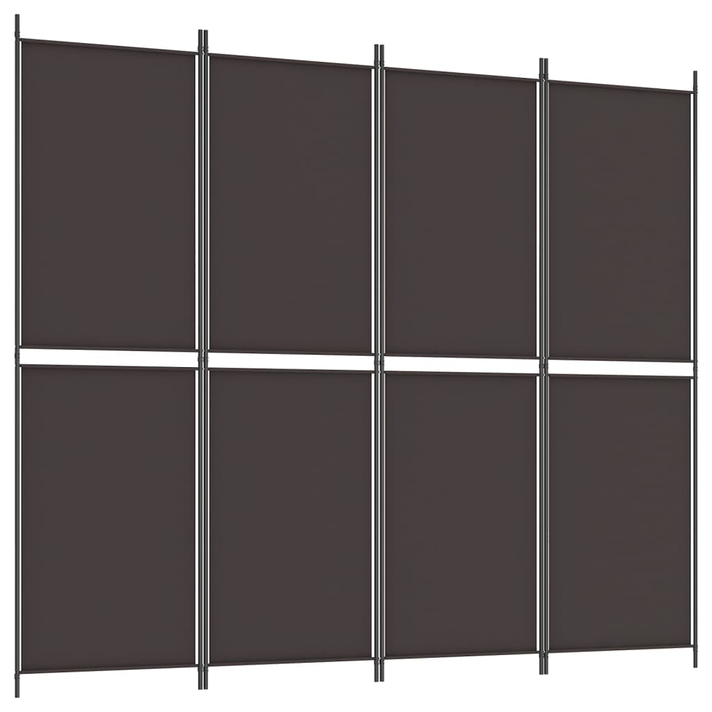 vidaXL 4-tlg. Paravent Braun 200x220 cm Stoff