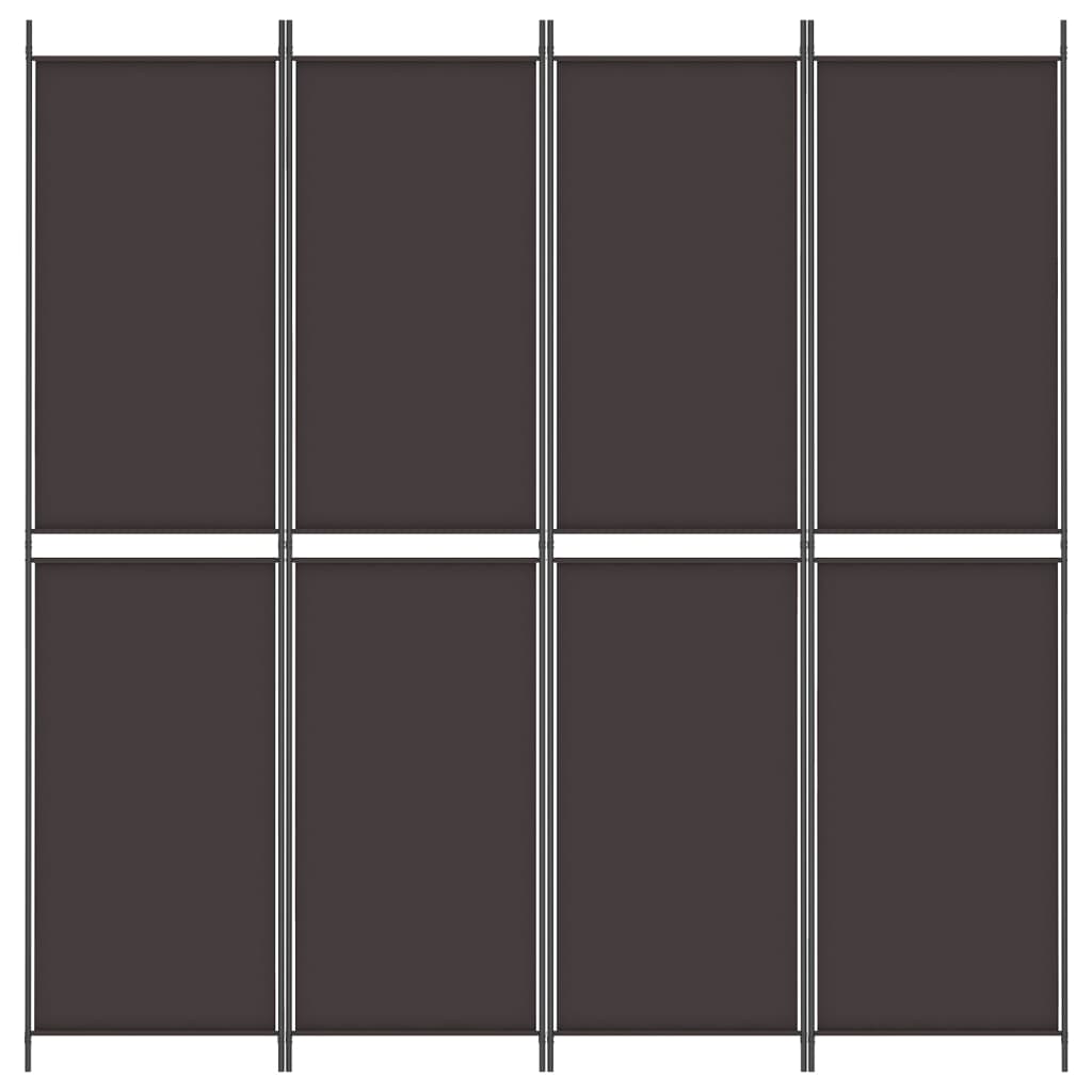 vidaXL 4-tlg. Paravent Braun 200x220 cm Stoff