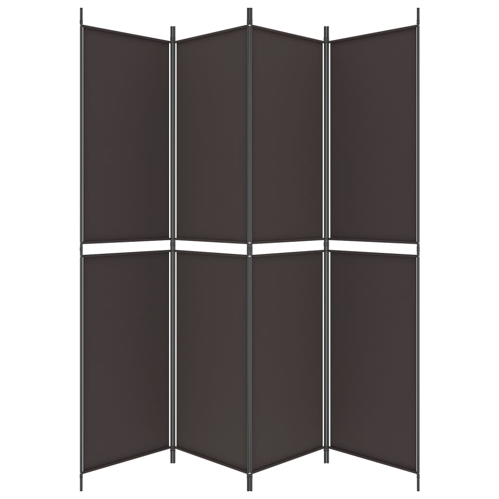 vidaXL 4-tlg. Paravent Braun 200x220 cm Stoff