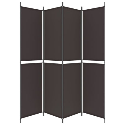 vidaXL 4-tlg. Paravent Braun 200x220 cm Stoff