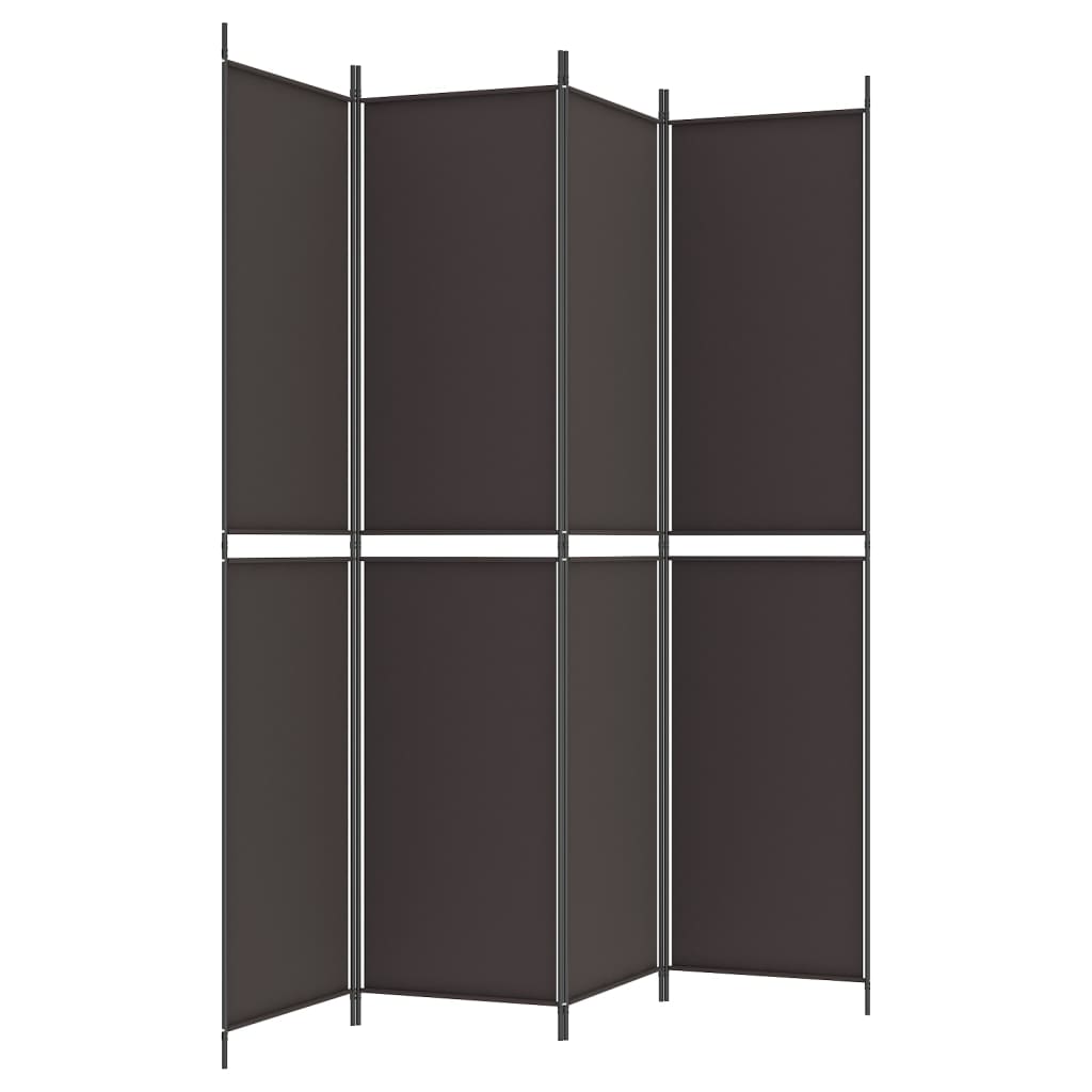 vidaXL 4-tlg. Paravent Braun 200x220 cm Stoff