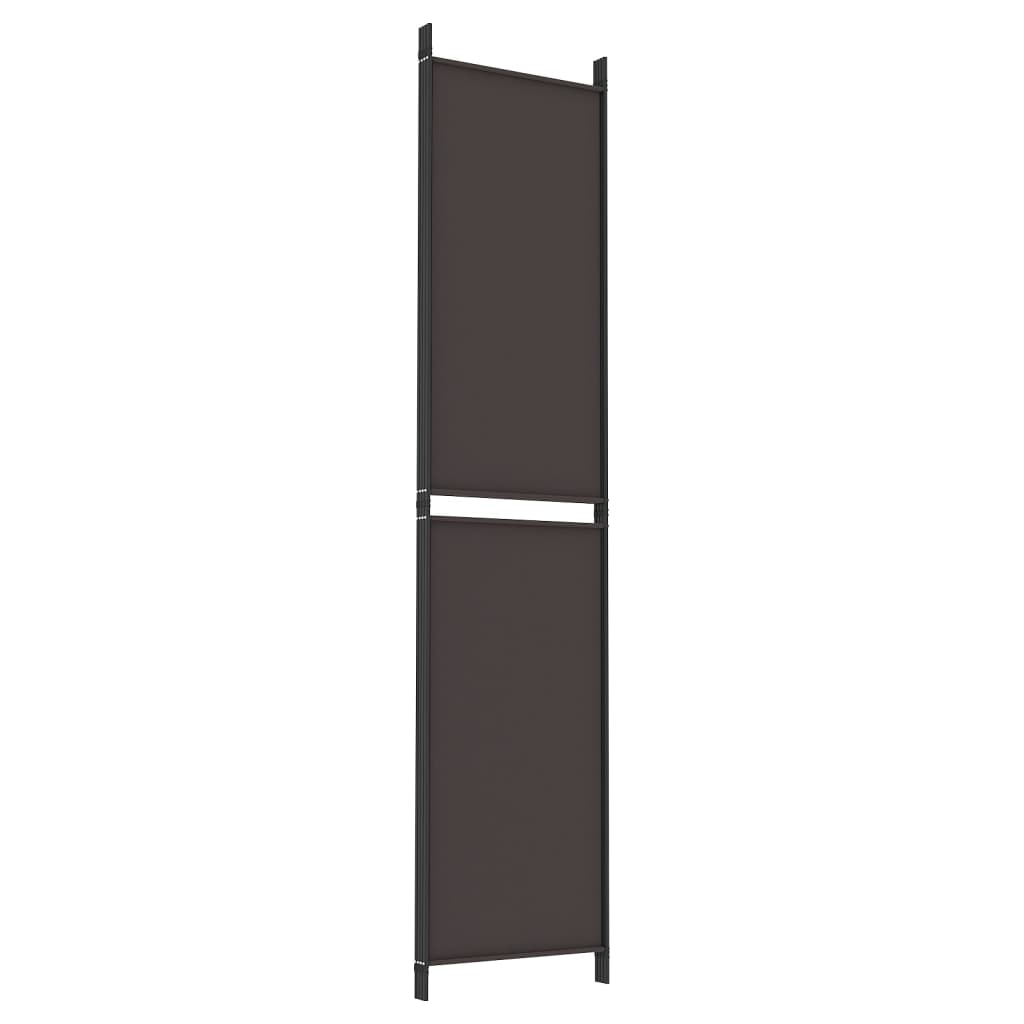 vidaXL 4-tlg. Paravent Braun 200x220 cm Stoff