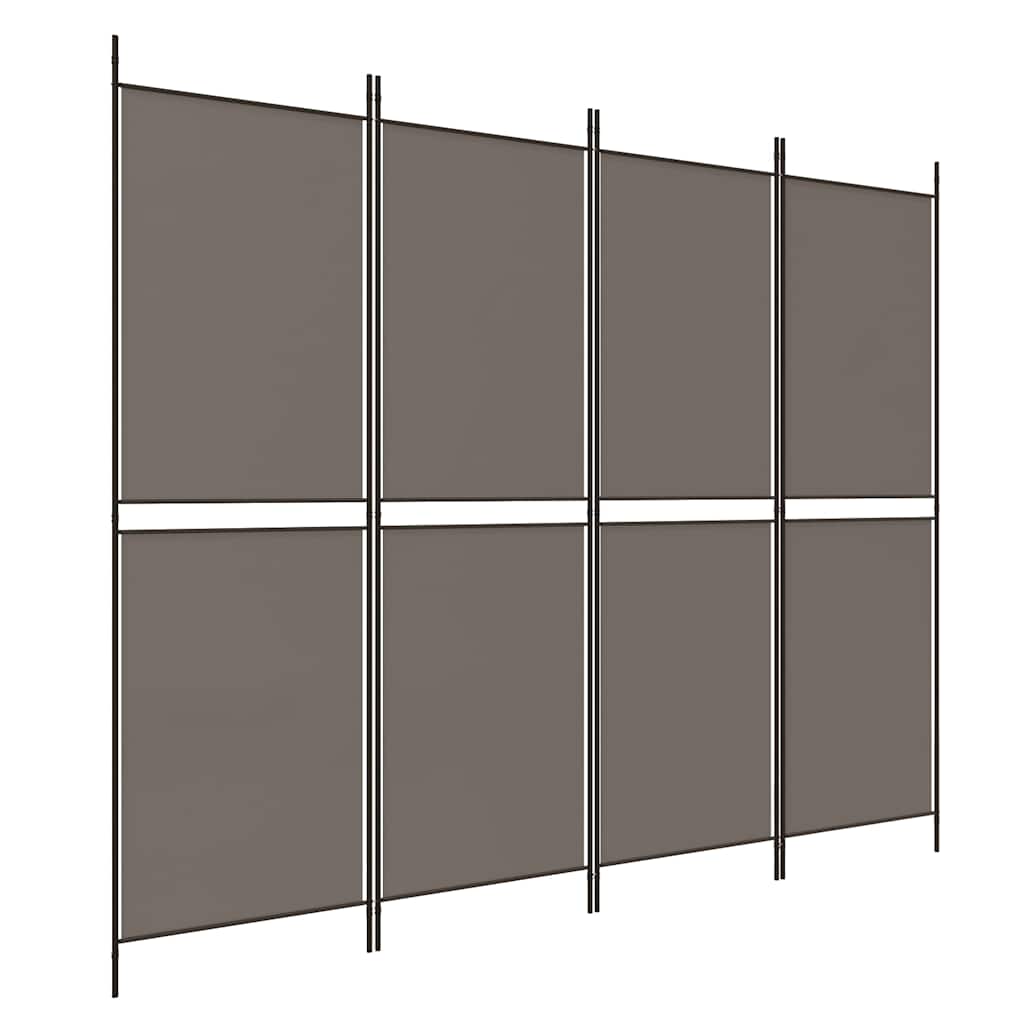 vidaXL Paravent à 4 panneaux anthracite 200x220 cm tissu