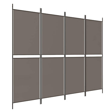 vidaXL 4-tlg. Paravent Anthrazit 200x220 cm Stoff