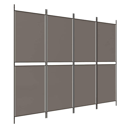 vidaXL Paravent à 4 panneaux anthracite 200x220 cm tissu