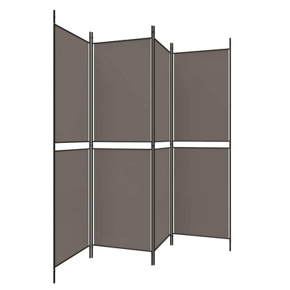 vidaXL Paravent à 4 panneaux anthracite 200x220 cm tissu