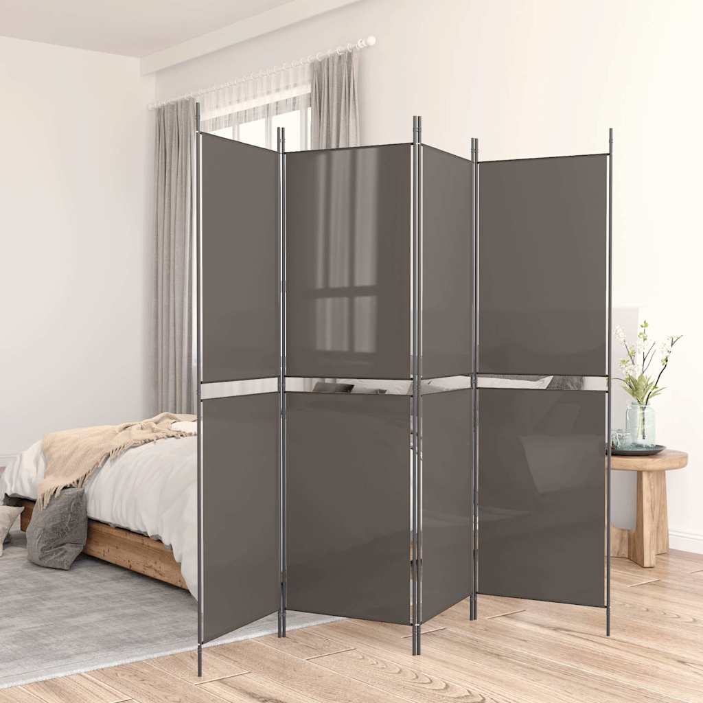 vidaXL Paravent à 4 panneaux anthracite 200x220 cm tissu