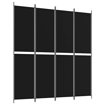 vidaXL Paravent à 4 panneaux Tissu Noir 200x220 cm