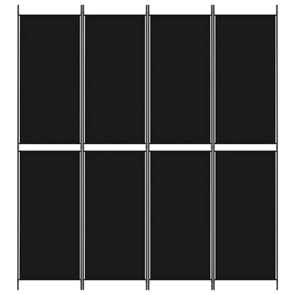 vidaXL Paravent à 4 panneaux Tissu Noir 200x220 cm