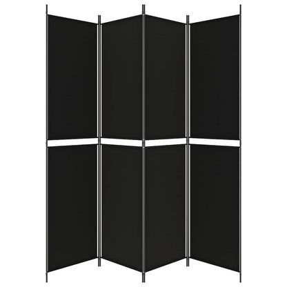 vidaXL Paravent à 4 panneaux Tissu Noir 200x220 cm