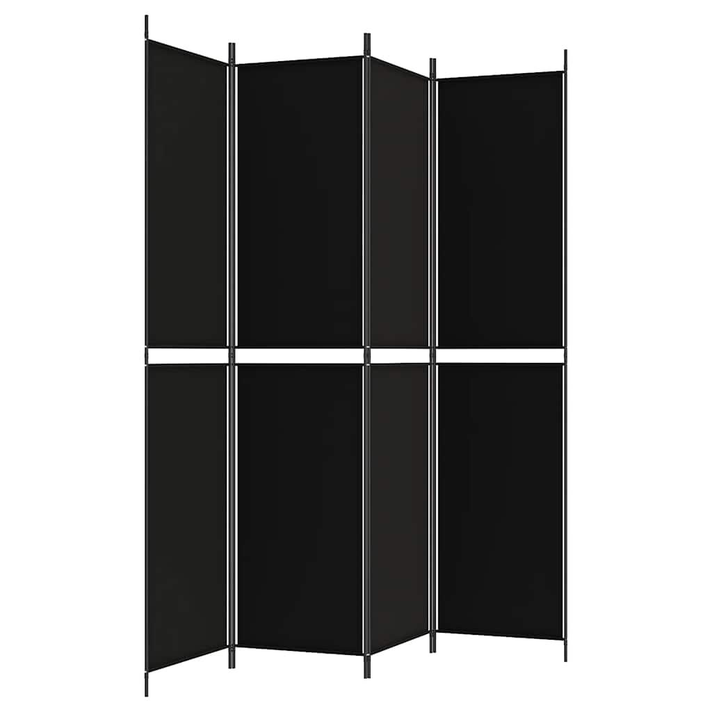 vidaXL Paravent à 4 panneaux Tissu Noir 200x220 cm
