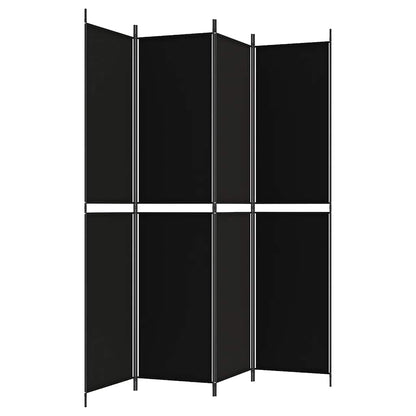 vidaXL Paravent à 4 panneaux Tissu Noir 200x220 cm