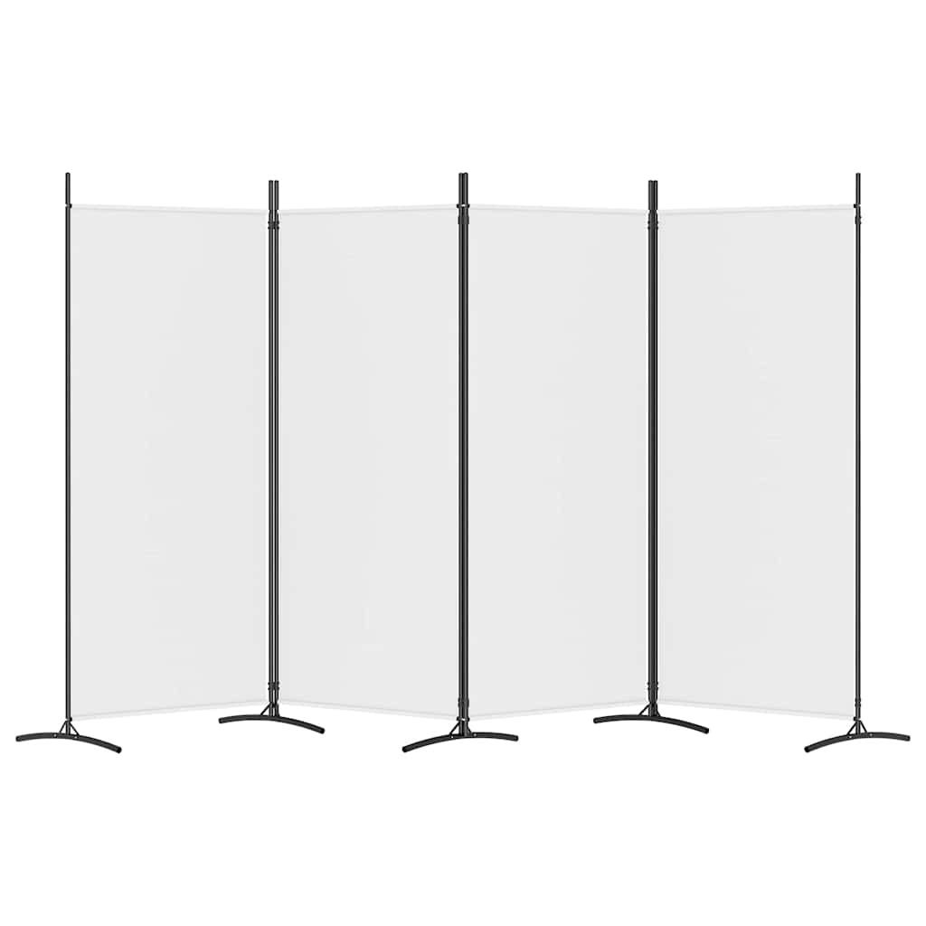 vidaXL 4-tlg. Paravent Weiß 346x180 cm Stoff
