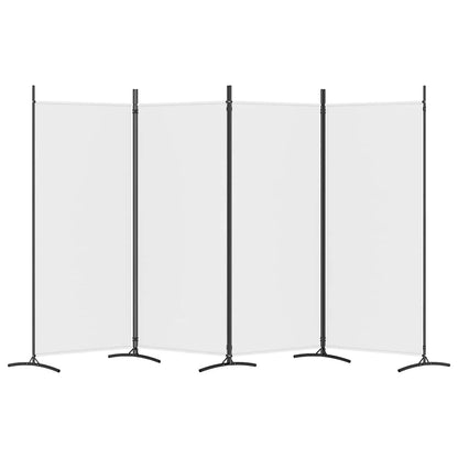 vidaXL 4-tlg. Paravent Weiß 346x180 cm Stoff