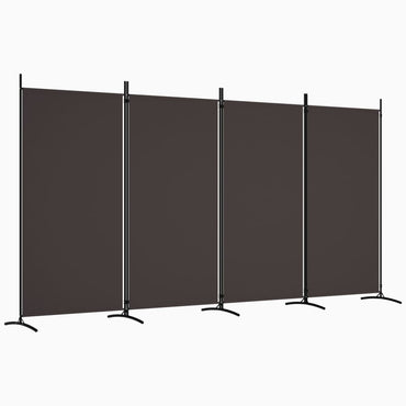 vidaXL 4-tlg. Paravent Braun 346x180 cm Stoff