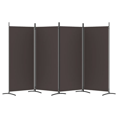 vidaXL 4-tlg. Paravent Braun 346x180 cm Stoff