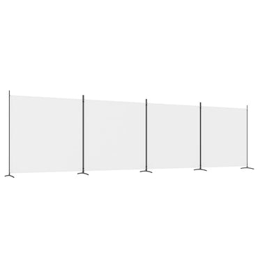 vidaXL 4-tlg. Paravent Weiß 698x180 cm Stoff