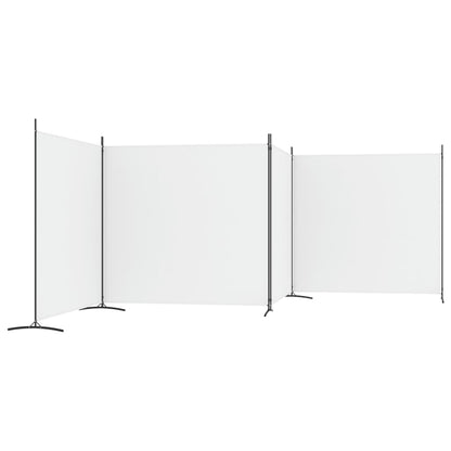 vidaXL 4-tlg. Paravent Weiß 698x180 cm Stoff