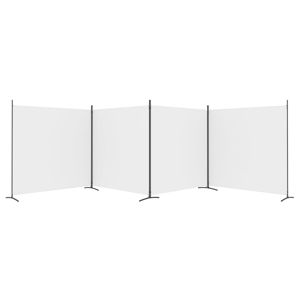 vidaXL 4-tlg. Paravent Weiß 698x180 cm Stoff