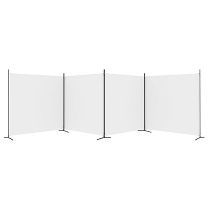 vidaXL 4-tlg. Paravent Weiß 698x180 cm Stoff
