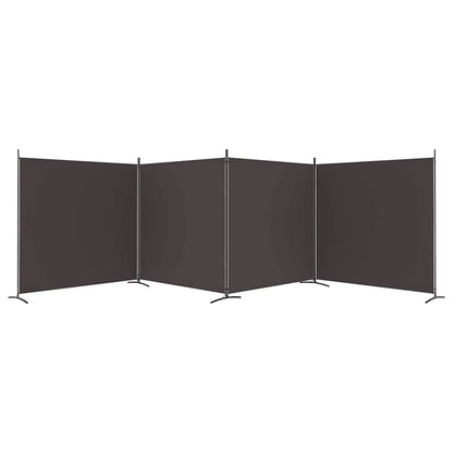 vidaXL 4-tlg. Paravent Braun 698x180 cm Stoff