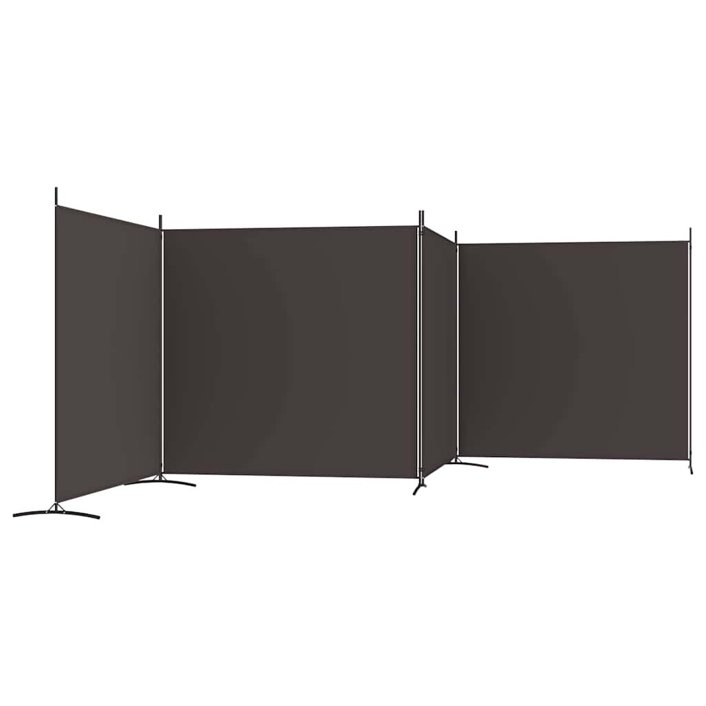 vidaXL 4-tlg. Paravent Braun 698x180 cm Stoff