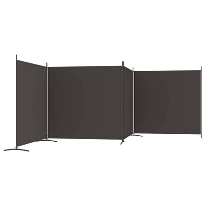 vidaXL 4-tlg. Paravent Braun 698x180 cm Stoff
