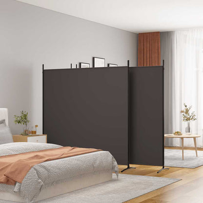 vidaXL 4-tlg. Paravent Braun 698x180 cm Stoff