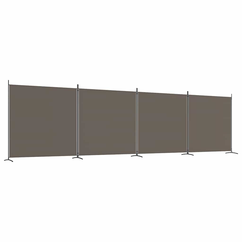 vidaXL Paravent 4 panneaux Tissu Anthracite 698x180 cm