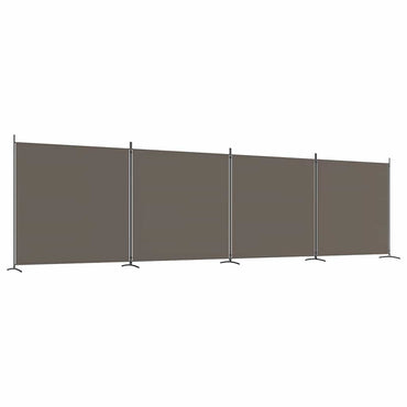 vidaXL 4-tlg. Paravent Anthrazit 698x180 cm Stoff