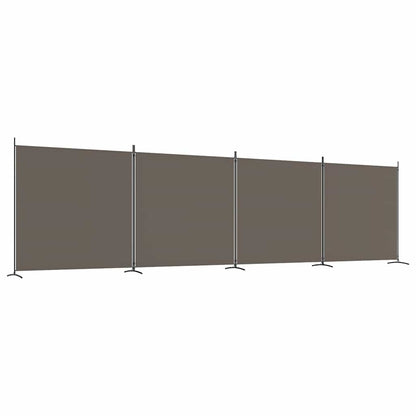 vidaXL Paravent 4 panneaux Tissu Anthracite 698x180 cm