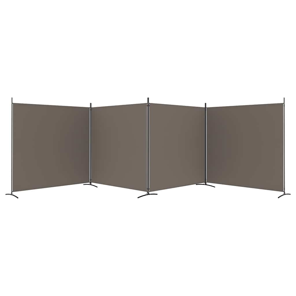 vidaXL Paravent 4 panneaux Tissu Anthracite 698x180 cm