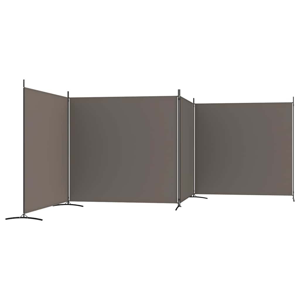vidaXL Paravent 4 panneaux Tissu Anthracite 698x180 cm