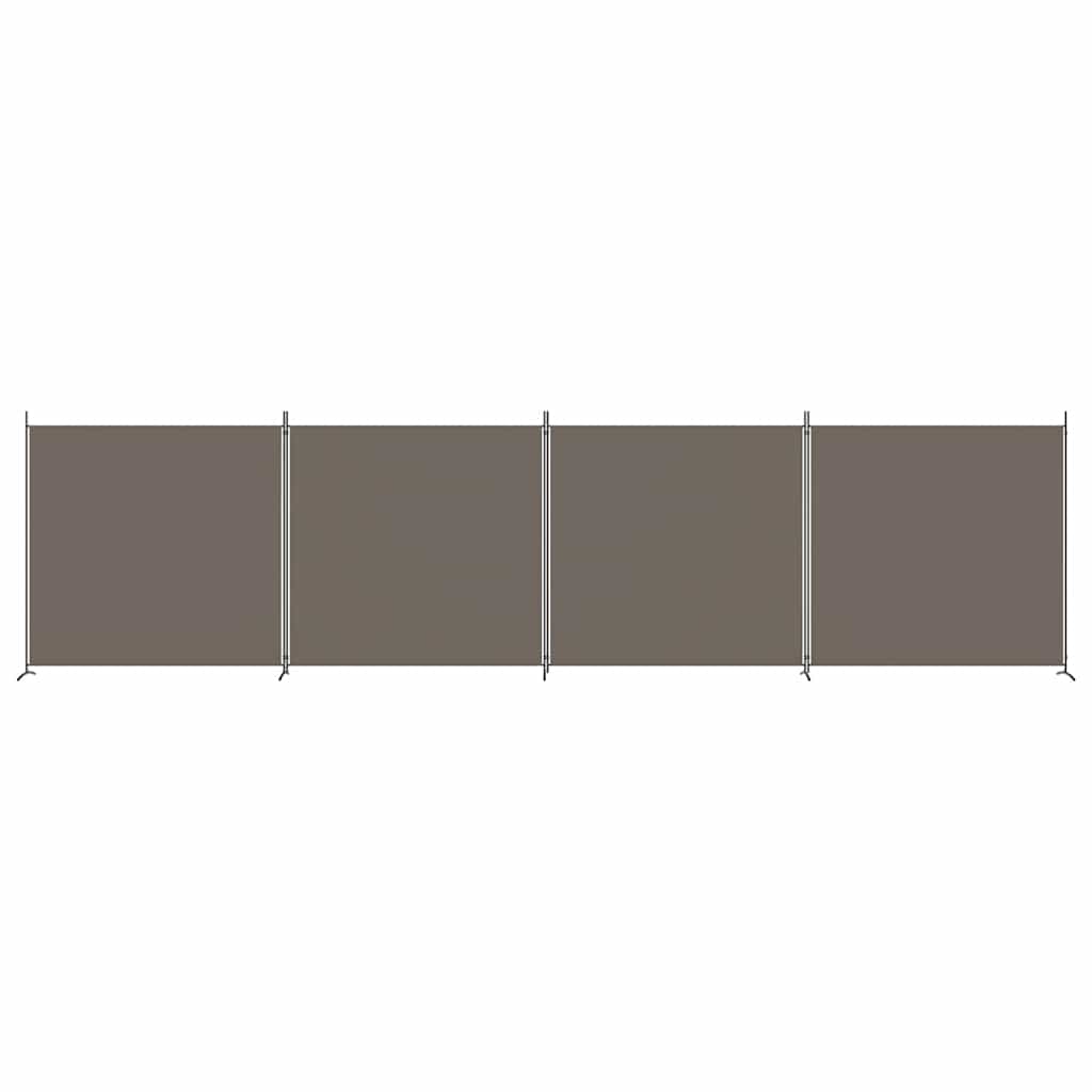 vidaXL Paravent 4 panneaux Tissu Anthracite 698x180 cm