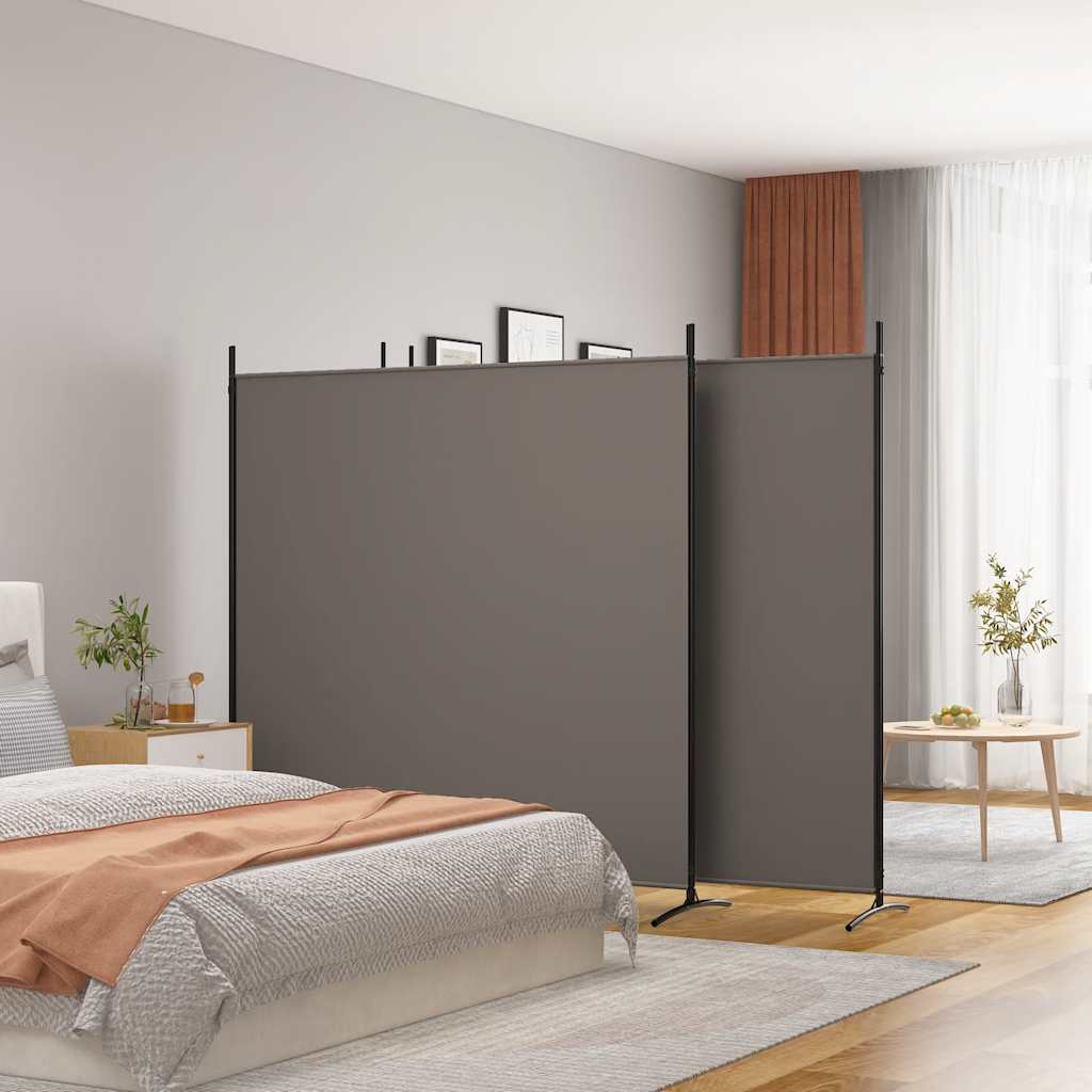 vidaXL Paravent 4 panneaux Tissu Anthracite 698x180 cm