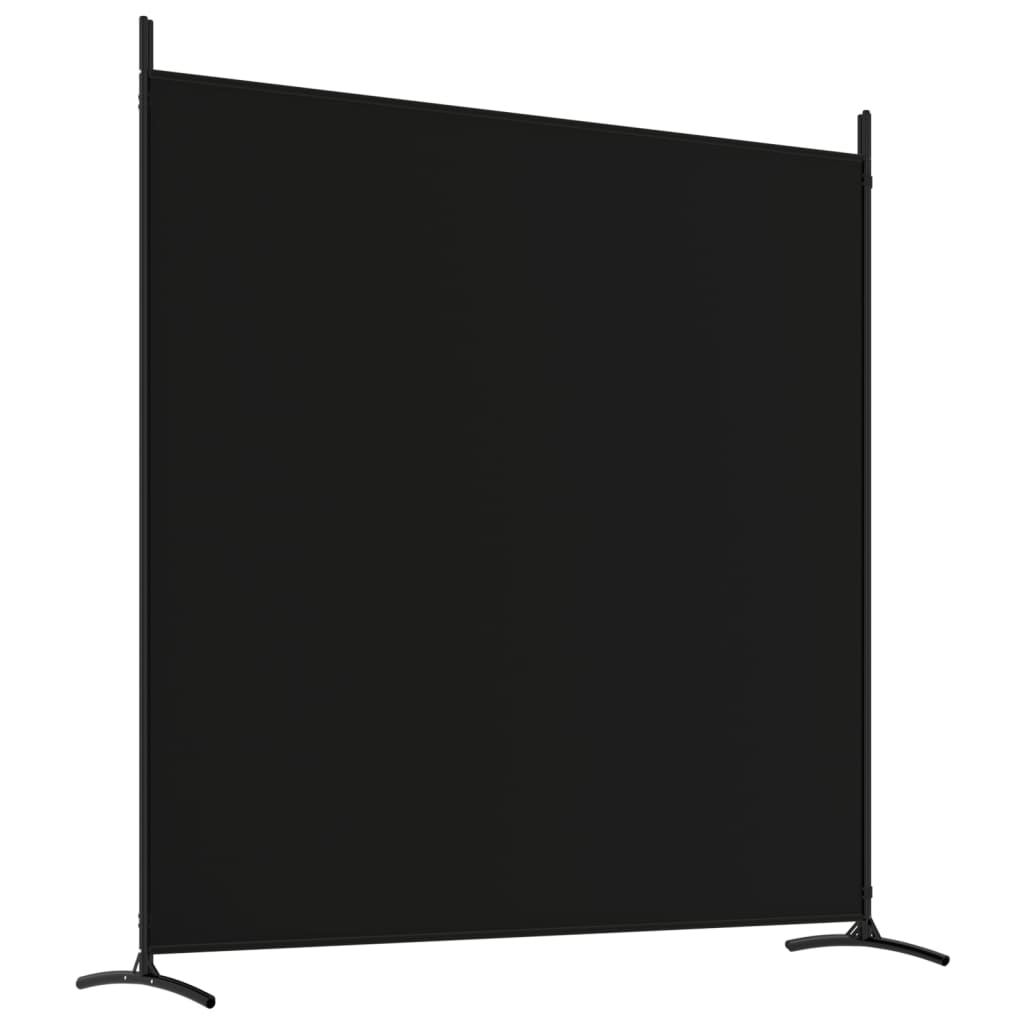 vidaXL 4-tlg. Paravent Schwarz 698x180 cm Stoff