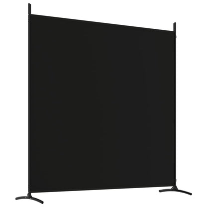 vidaXL 4-tlg. Paravent Schwarz 698x180 cm Stoff