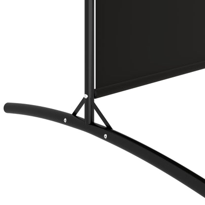 vidaXL 4-tlg. Paravent Schwarz 698x180 cm Stoff