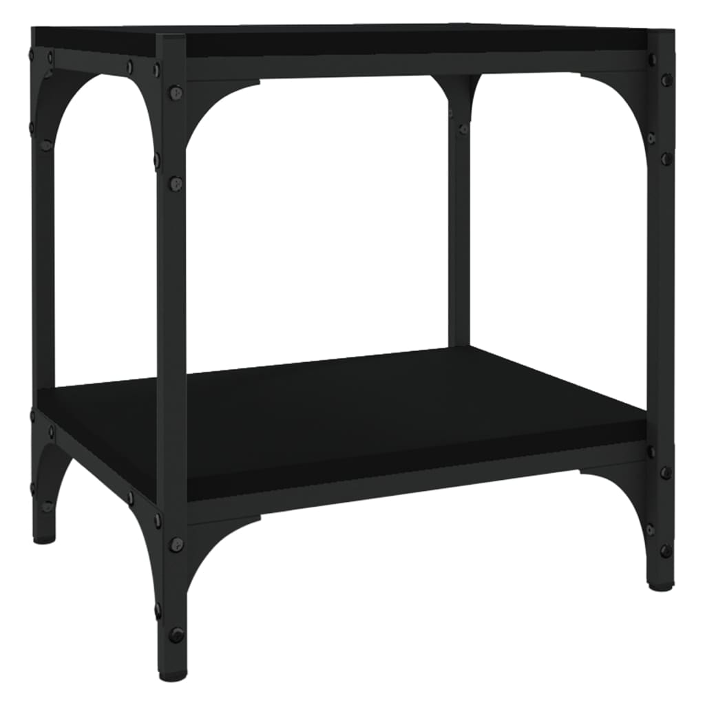 Meuble TV vidaXL noir 40x33x41 cm en bois d'ingénierie et acier