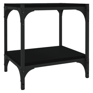 Meuble TV vidaXL noir 40x33x41 cm en bois d'ingénierie et acier