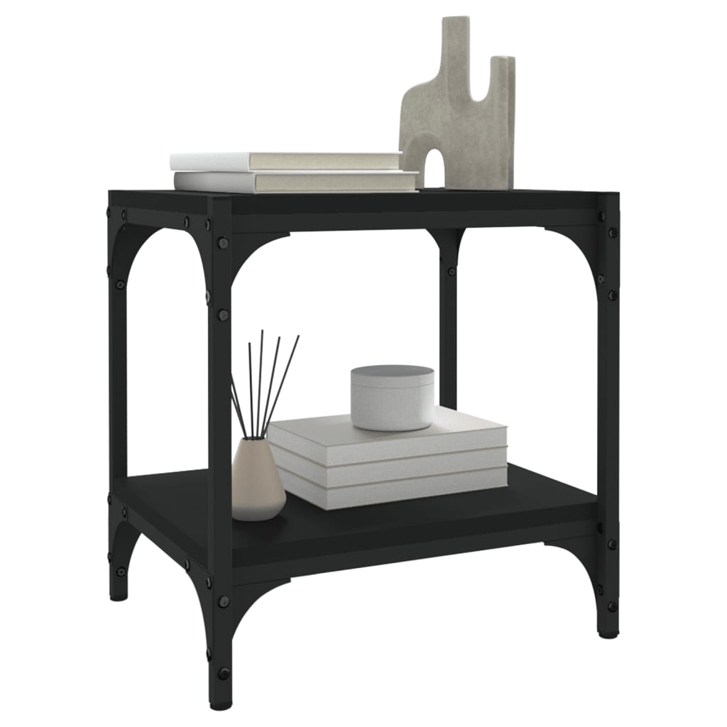 Meuble TV vidaXL noir 40x33x41 cm en bois d'ingénierie et acier